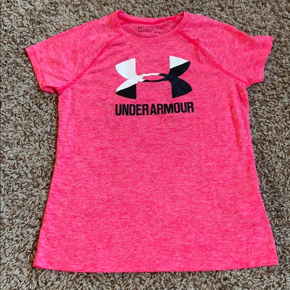 UNDER ARMOR GIRLS PINK TEE